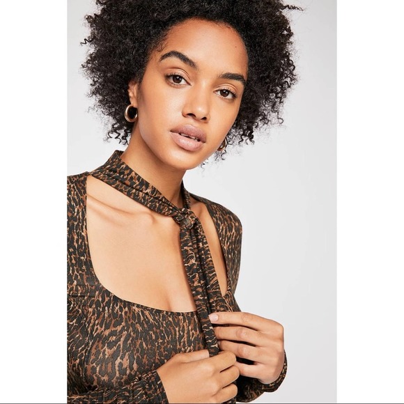 Free People Wild Thing Tie Neck Long Sleeve Top - Picture 3 of 6